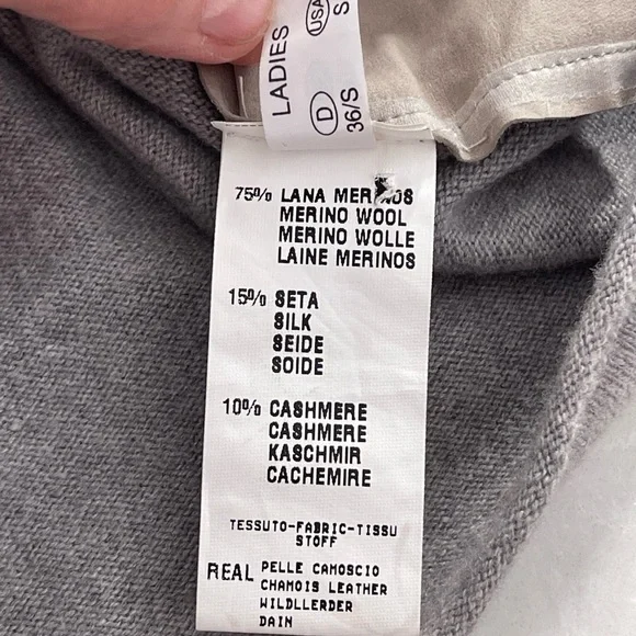 FABIANA FILIPPI Gray & Cream Turtleneck Sweater, Size Small/42 IT - Picture 7 of 15